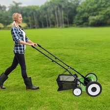 0-500㎡ Garden Gear Lawnmower 40cm Grass Cutting Width Hand Push Lawn Mower UK