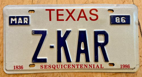 Vanity license plate kar - vanity, z