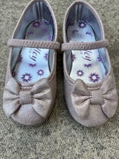 Lilley Size 8 Sparkle Louisa Kids Rose Gold Ballerina Shoes
