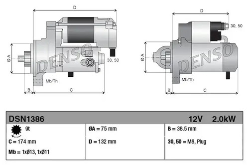 Starter motor clockwise - starter,