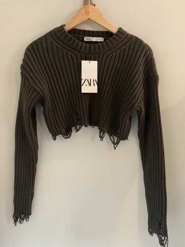 Zara distressed cropped ribbed - zara,
