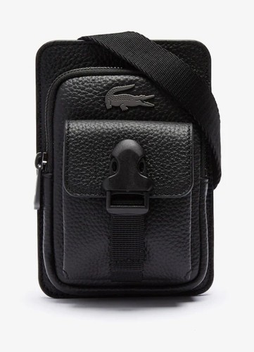 Lacoste black grained leather - black,