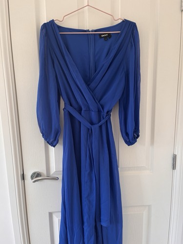 Dkny navy blue wrap dress - blue, size
