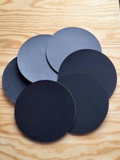 6 x Round leather placemats with cork backing, Dining table mats