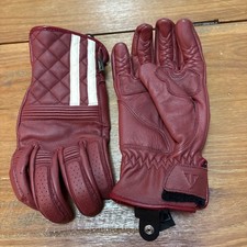  GENUINE TRIUMPH SULBY RED LEATHER CLASSIC  BIKER GLOVES LARGE used once 