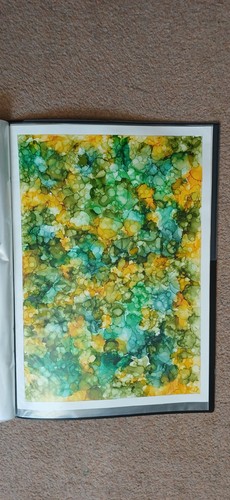Alcohol ink art greens and - alcohol,