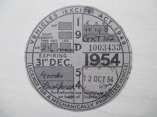 Tax disc old vintage - tax,