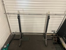 York Squat Stands Adjustable Rack Barbell Spotter Catchers with 1" Weight Pegs