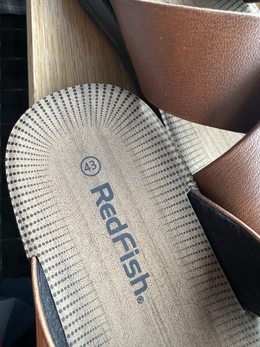 Redfish leather sandals worn - sandals, (worn
