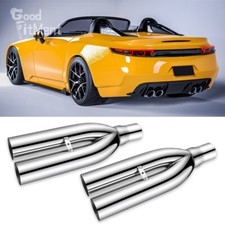 2PCs 2.5" Inlet 3" Outlet 19" Long Exhaust Dual Blast Pipe Tip For Honda S2000