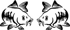 Carp fish stickers use on Van, Car, fishing box  x2 Decal stickers left & right