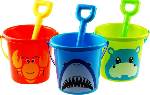 Animal buckets and spades - and,