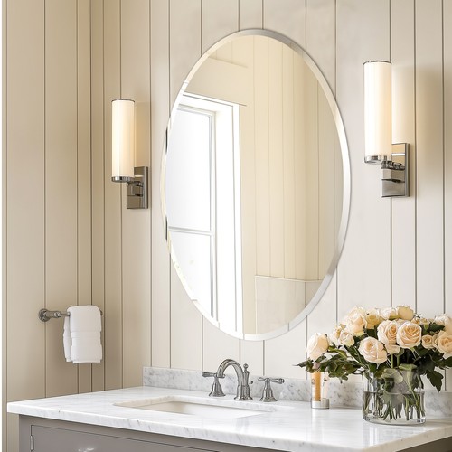 Frameless oval wall mirror for - frameless,