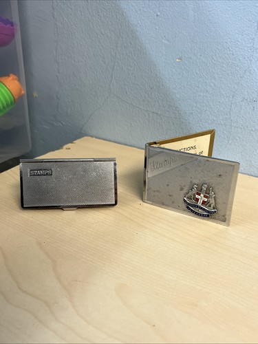 Vintage metal stamp cases - vintage,