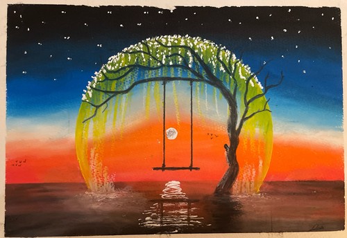 Original pastel swing sea and - original,