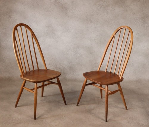 Pair mid century ercol elm - pair,
