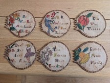 Retro Kitsch Set of 7 Plywood Handmade 1950s Placemats