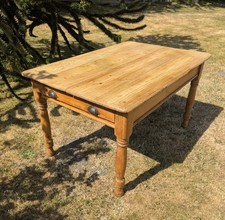  Vintage  Rustic Victorian pine farmhouse table One Drawer -Delivery available