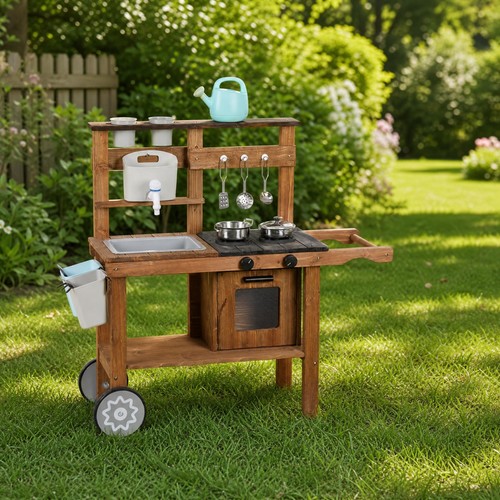 Outdoor wooden play kitchen - outdoor,