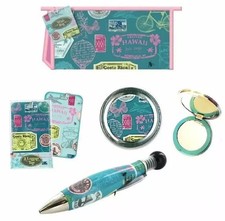 Luggage Tags Pocket Mirror Cosmetic Case Jumbo Pen Gift Stamp Design Travel Set