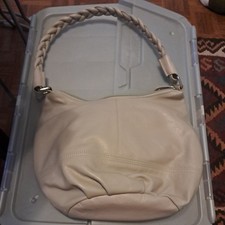 Beige Hotter Handbag With Platted  Strap