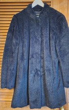 Faux Fur Navy Kenneth Cole Swing Coat Mid Lenth Jacket Autumn Winter XL 14-18