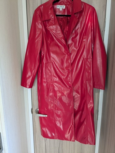 Women red pvc dress - pvc, dress/mac