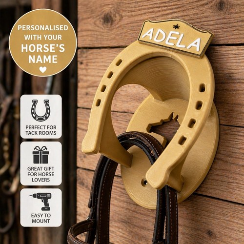 Personalised horse bridle hook - horse,