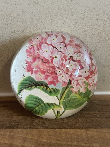 Vintage pink floral dome glass - pink,