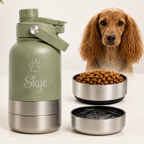 Personalised dog water bottle - dog,