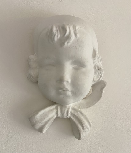 Girls head white plaster - girls,