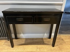 Hall Table Console with 2 Drawers Rustic, Dark Wood Shabby Chic Style