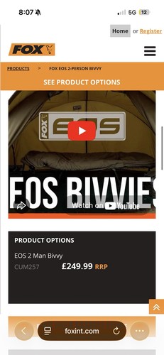Fox eos man bivvy for - 2,