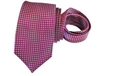 ALAIN FIGARET MEN'S TIE PURPLE/GEOMETRIC Width: 3.25" Length: 61"