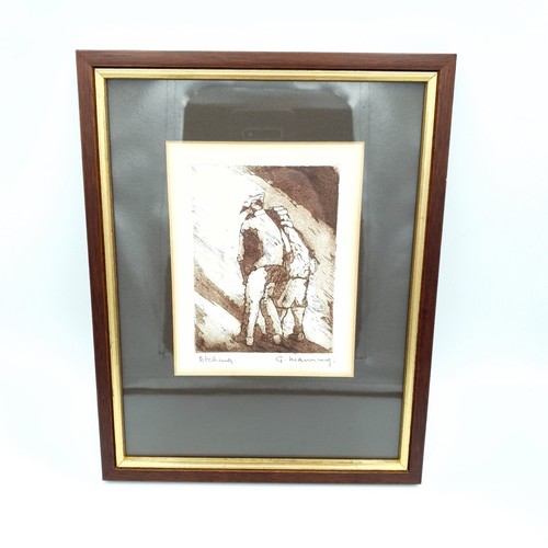 Signed manning etching print - g.manning,