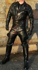 Men's Real Leather Breeches / Jodhpurs Style Pants Black Leather Breeches