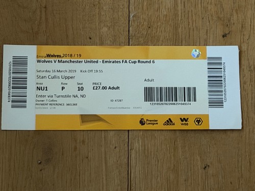 Ticket 2018 wolves - ticket, v