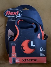 Flexi Xtreme Tape Orange & Black Large 8M Retractable Dog Leash/Lead for Dogs up