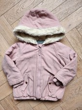 M&S Cosy Girls Pink Coat Fur
