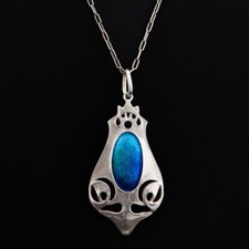 Murrle Bennett Silver and Enamel Pendant Designed Archibald Knox c1905