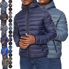 Crosshatch Men Quilted Hood Puffer Jacket Water Resistant StayWarm Technology