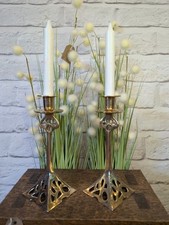 Pair of Art Nouveau brass
