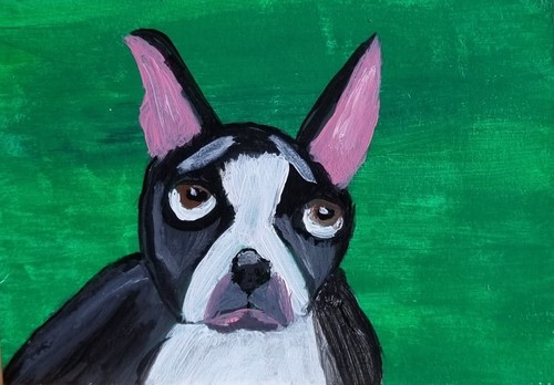 Aceo original painting - original, dog