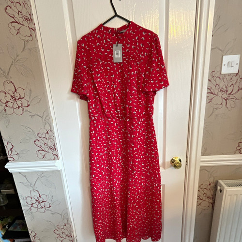 Oasis red floral - red, shift