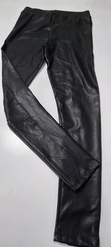 Black faux leather leggings - black,