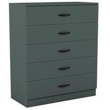 Modern Riano 5 Drawer Chest of drawers MDF Storage Organizer Bedroom Furniture