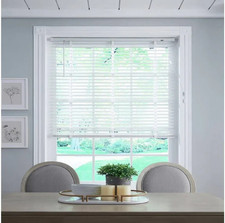 50mm Venetian Blind White 105x160cm Wood Blind Easy Fit Home Decor NEW