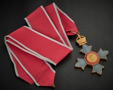Full Size Replica Order of the British Empire CBE Medal. Civil Neck Ribbon. 