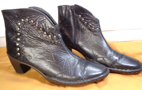 Black leather ankle boots - ankle,