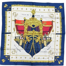 HERMES Carre 90 Silk Navy